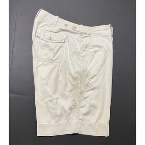 Nike ACG Womens Shorts Size 8 Beige Chino All Conditions Gear Casual Embroidered